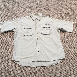 Worldwide Sportsman Light Gray Short Sleeve Fishing Shirt. 2XL